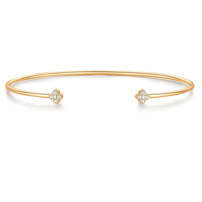 Goldener Armreif mit Blüten-Anhänger