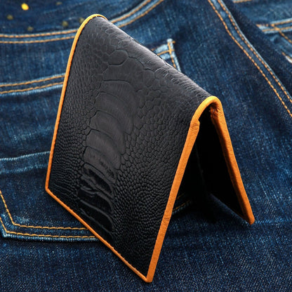 real ostrich leg wallet