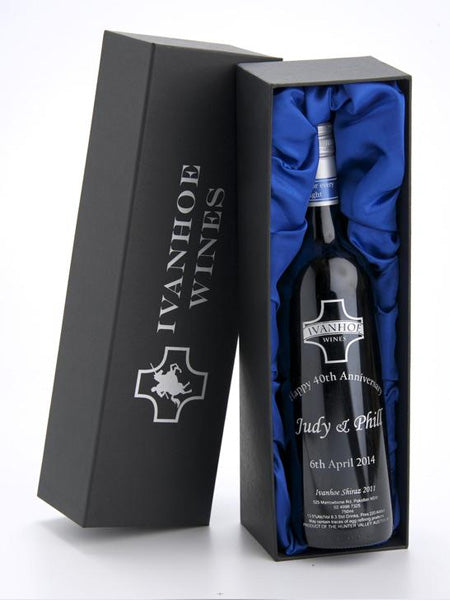 Happy Anniversary - Engraved Wine & Gift Box