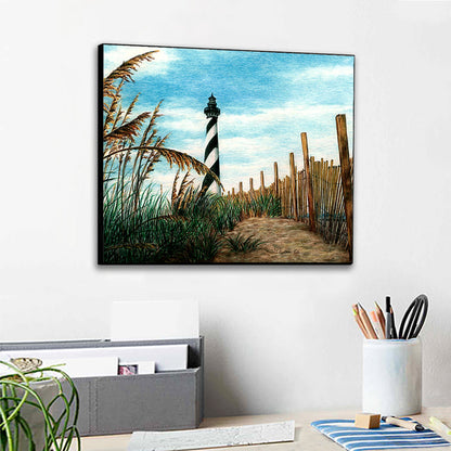 Hatteras Seaoats Lighthouse Wall Art Panel