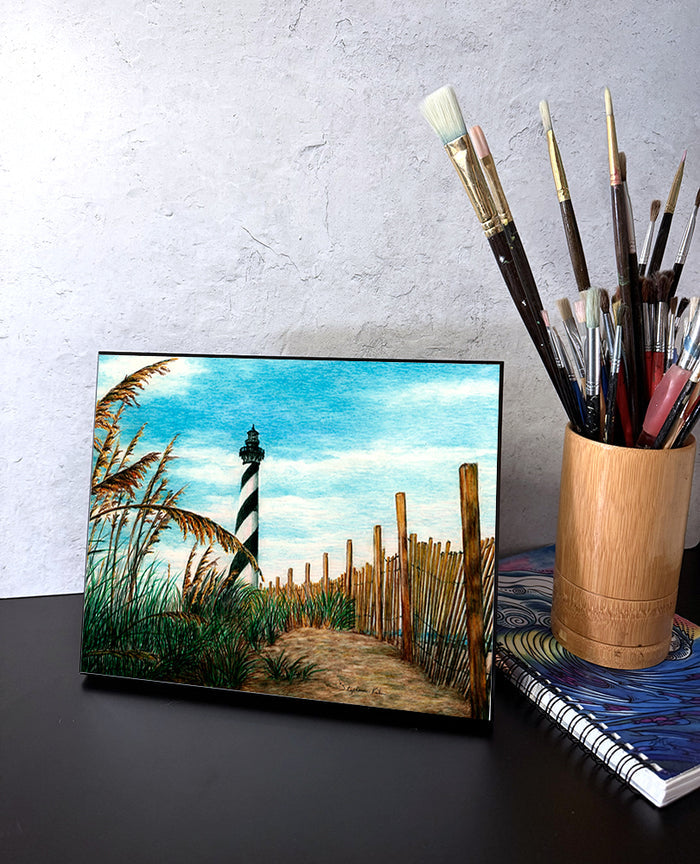 Hatteras Seaoats Lighthouse Wall Art Panel
