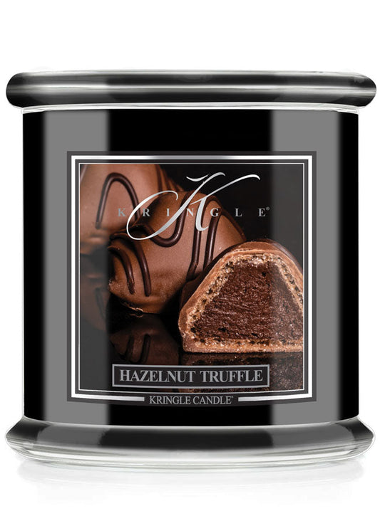 Kringle Candle with hazelnut truffle design on a white background