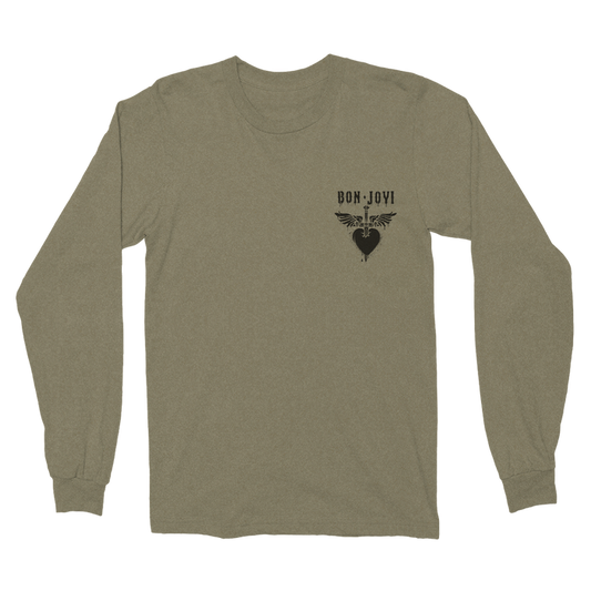 Heart & Dagger Military Green Long Sleeve
