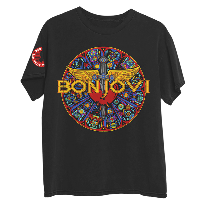Heart & Dagger Stained Glass Tour Black T-Shirt