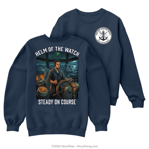 "Helm of the Watch" Crewneck Sweatshirt | Navy