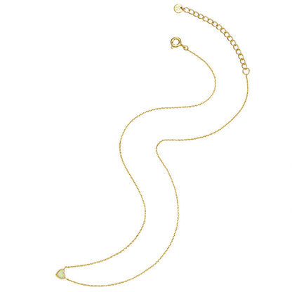 Herz Kette gold Opal (synth.)