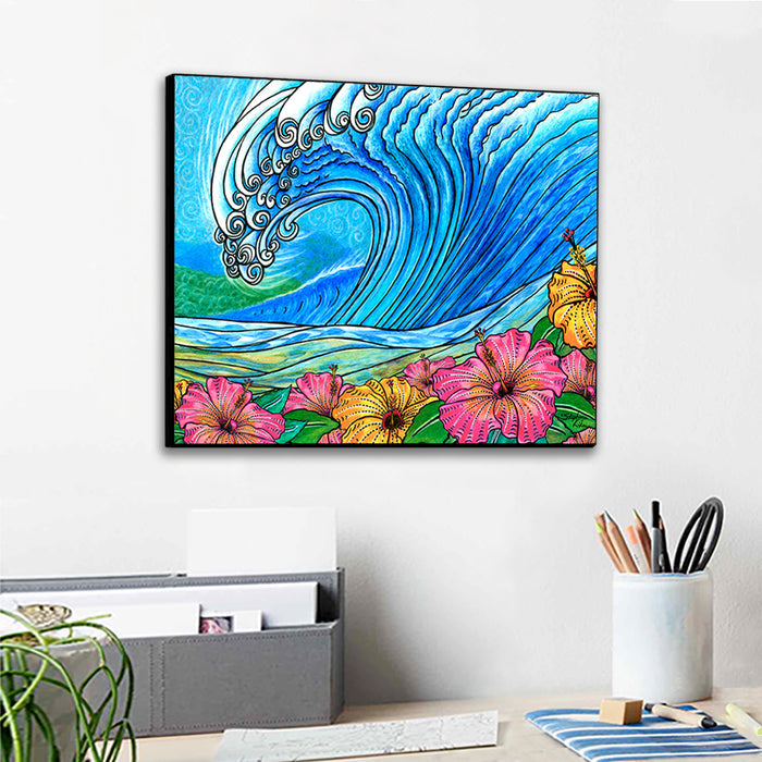 Hibiscus Wave Wall Art Panel