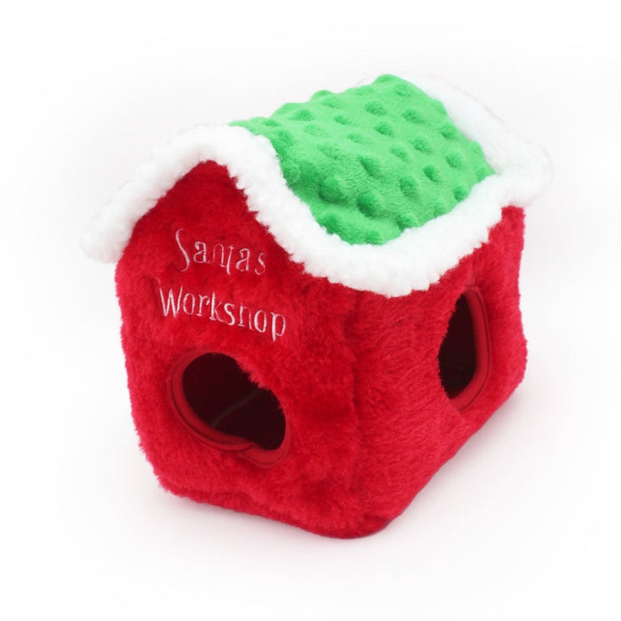 Holiday Christmas Burrow Santa's Workshop Interactive Plush Dog Toy Set - 4 Pc