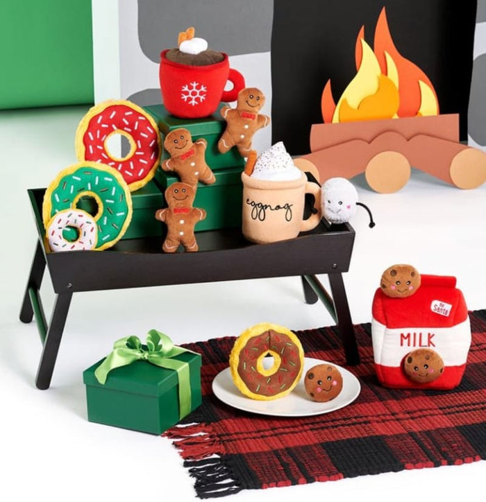 Holiday Hot Cocoa Christmas Plush Squeaky Dog Toy