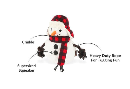 Play Pet Brands dog toys Home for the Holidays Blizzard Buddy Christmas Snowman Plush Squeak Dog Toy