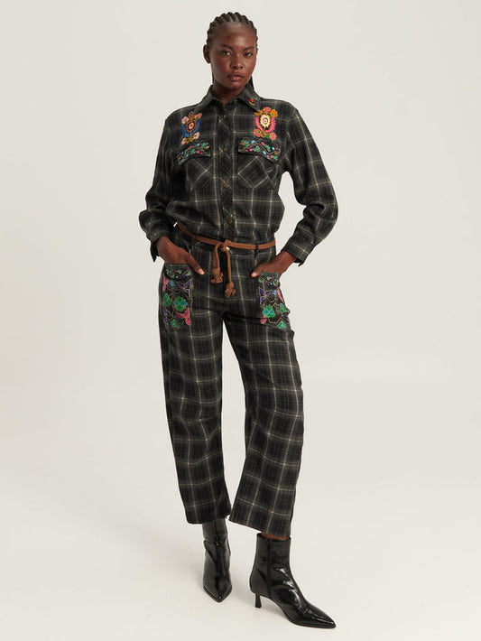 Jono Black Tapered Belt Pants