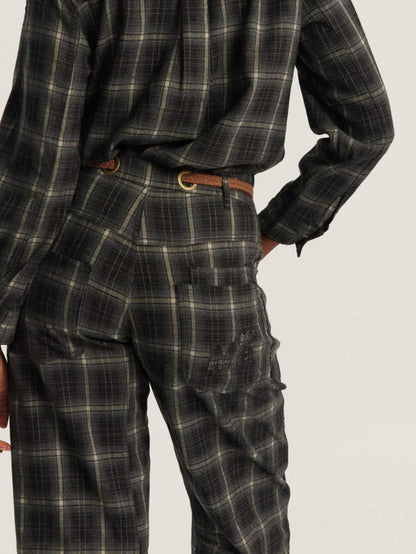 Jono Black Tapered Belt Pants