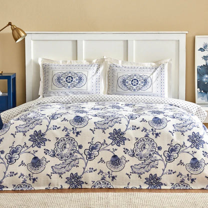 Karaca Amar Housse de Couette Bleue 100% Coton Double Taille
