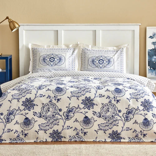 Karaca Amar Housse de Couette Bleue 100% Coton Double Taille