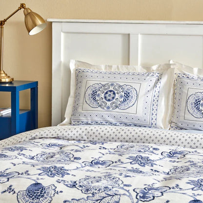Karaca Amar Housse de Couette Bleue 100% Coton Double Taille