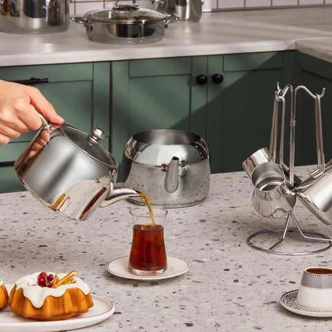 Karaca Belgrad Set de Casseroles en Acier Inoxydable 15 Pièces