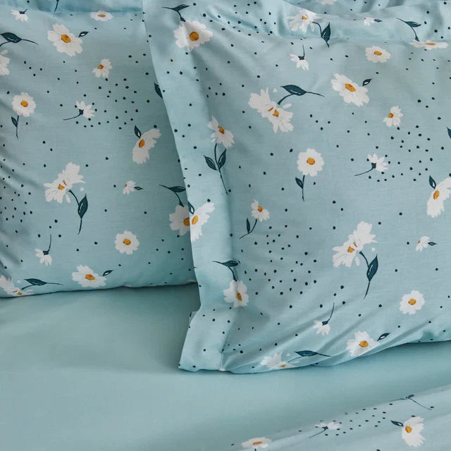 Karaca Daisy Housse de Couette 100% Coton Simple Taille, Menthe