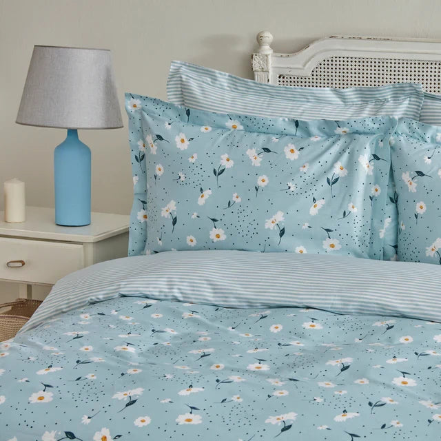Karaca Daisy Housse de Couette 100% Coton Simple Taille, Menthe