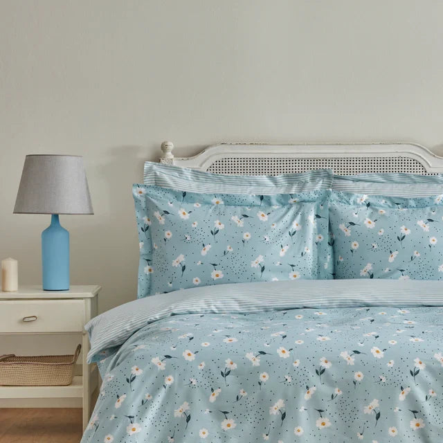 Karaca Daisy Housse de Couette 100% Coton Simple Taille, Menthe