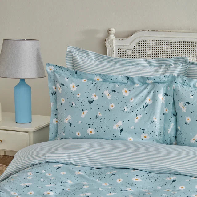 Karaca Daisy Housse de Couette 100% Coton Simple Taille, Menthe