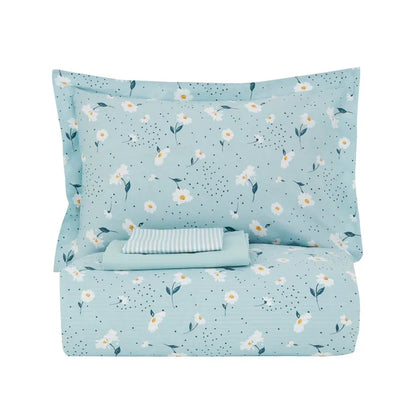 Karaca Daisy Housse de Couette 100% Coton Simple Taille, Menthe