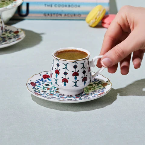 Karaca Ebruli Ensemble De Tasses À Café 6 Pièces 90 Ml, Multicolore