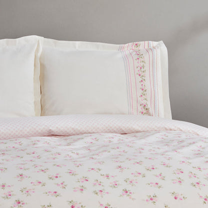 Karaca Glen, Ensemble de Housse de Couette 100% Coton, Double, Rose