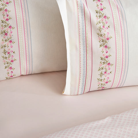 Karaca Glen, Ensemble de Housse de Couette 100% Coton, Double, Rose