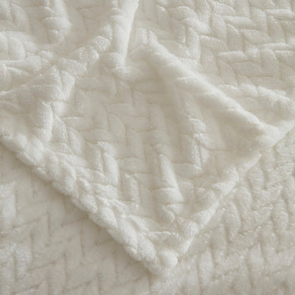 Karaca Leaves, Couverture, Double, Blanc