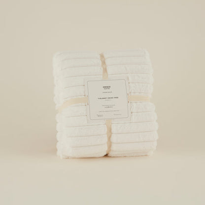Karaca Stripe, Couverture, 130x150cm, Blanc