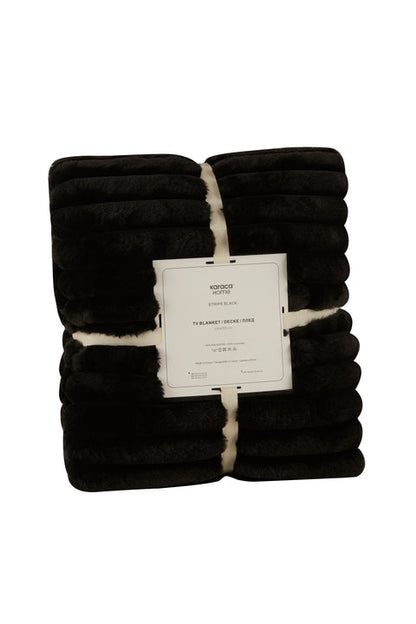 Karaca Stripe, Couverture, 130x150cm, Noir