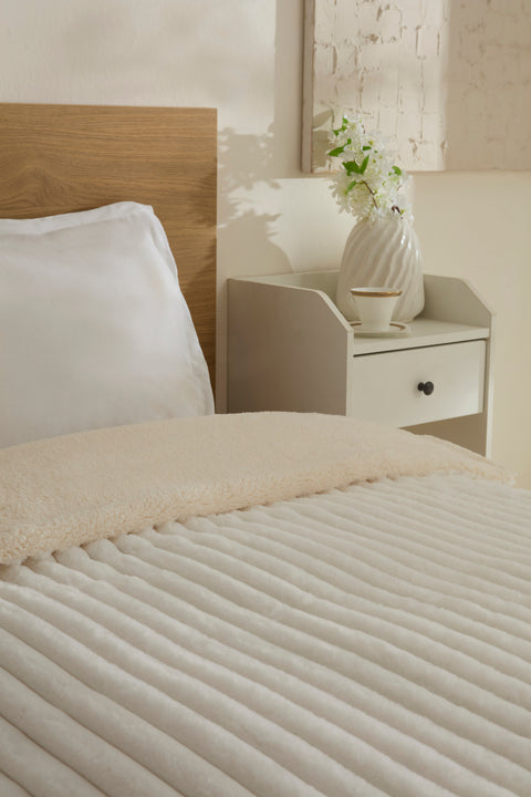 Karaca Stripe, Couverture, 150x200cm, Blanc