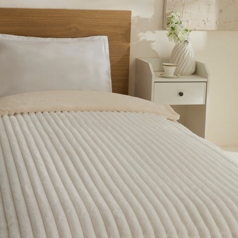 Karaca Stripe, Couverture, 150x200cm, Blanc