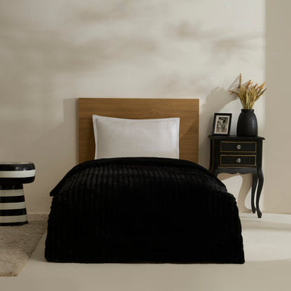 Karaca Stripe, Couverture, 150x200cm, Noir