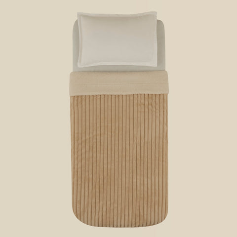 Karaca Stripe Sherpa, Couverture, 130x150cm, Beige
