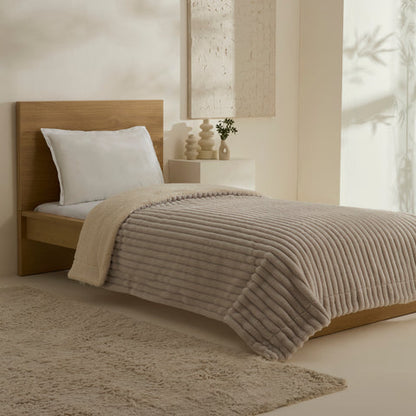 Karaca Stripe Sherpa, Couverture, 150x200cm, Gris