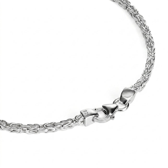 Königskette 2mm breit - 925er Silber - rhodiniert