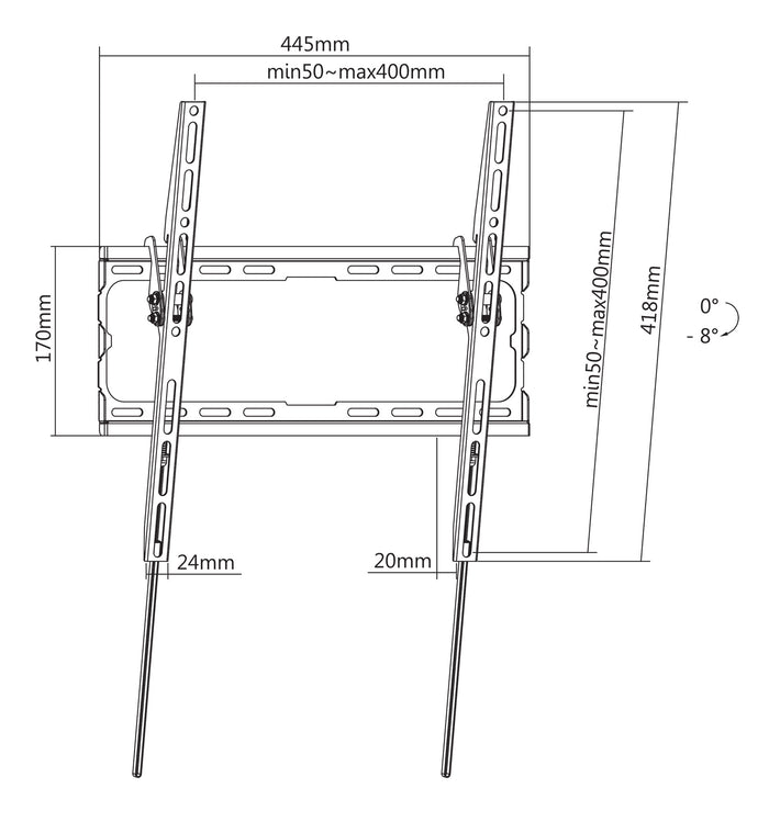 Low-Profile Tilting 70" TV Wall Mount