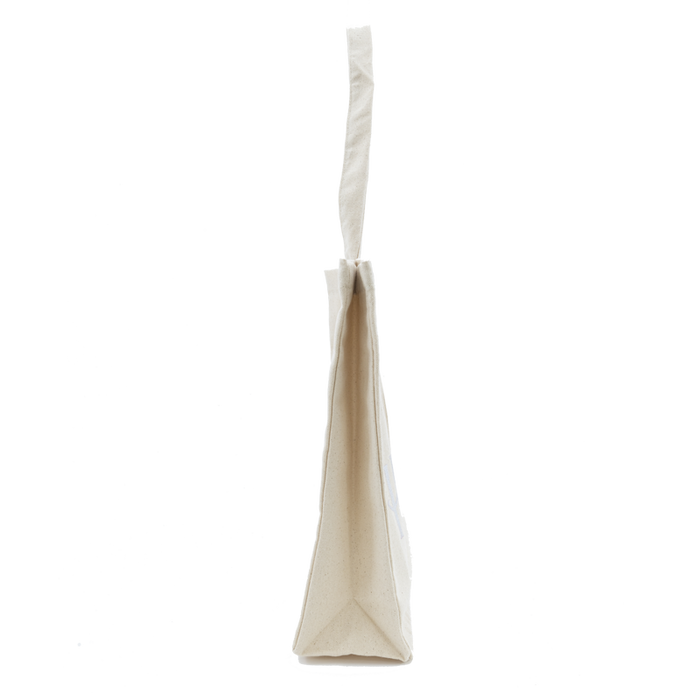 Beige hanging bag on a white background