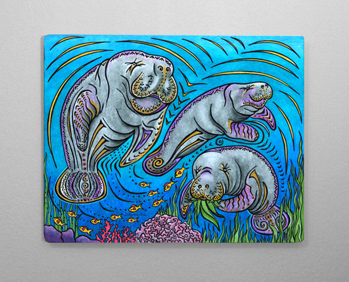 Manatees Aluminum Wall Art