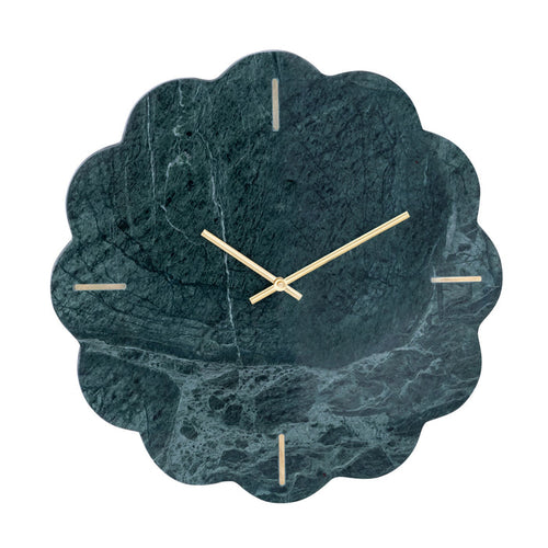Marble Scalloped Wall Clock 40cm