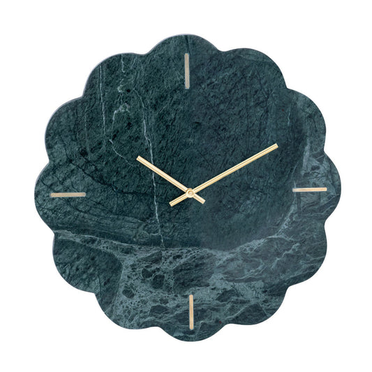 Marble Scalloped Wall Clock 40cm