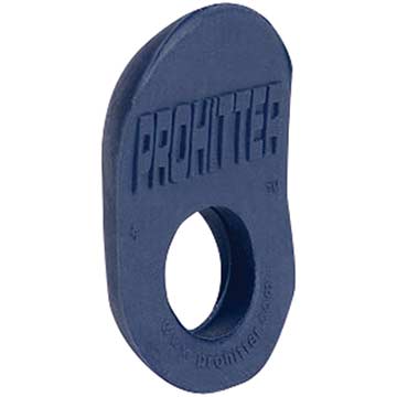 The Markwort ProHitter Batting Aid (PH) by Markwort is a blue, oval-shaped device with a central hole that serves as a thumb protector for baseball and softball players, enhancing grip and comfort at the plate.