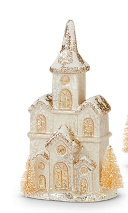 Mercury Glass Lighted Church