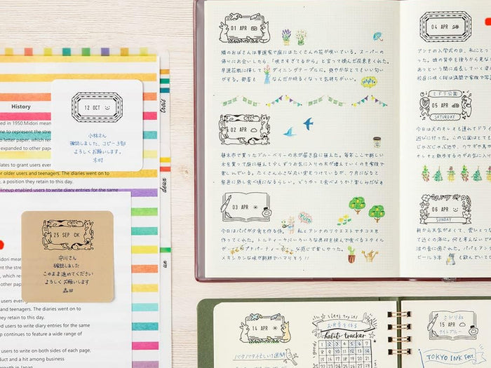 Midori Rotating Date Stamp - Flowers
