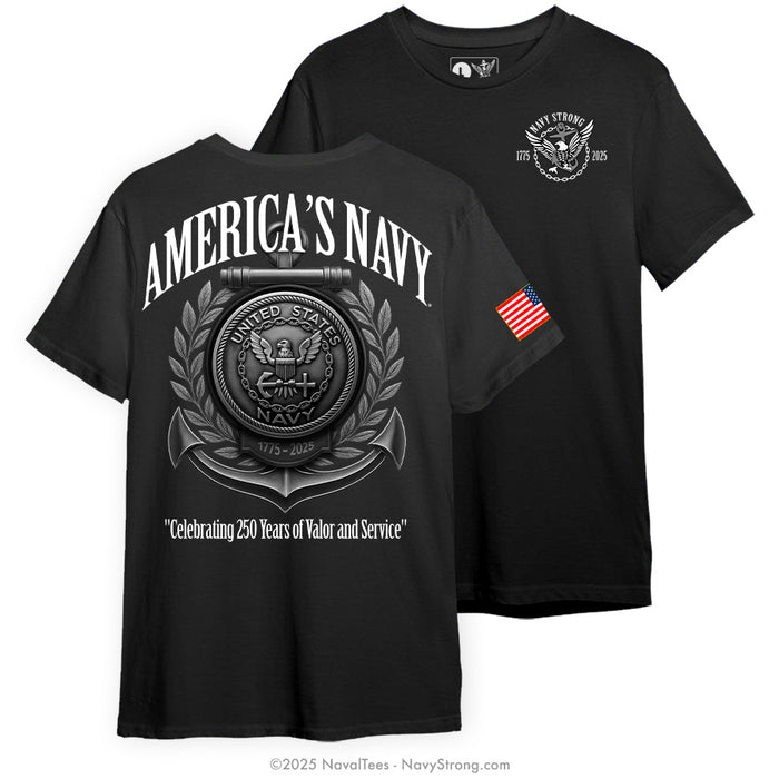 "Navy 250 Years" Tee | Black