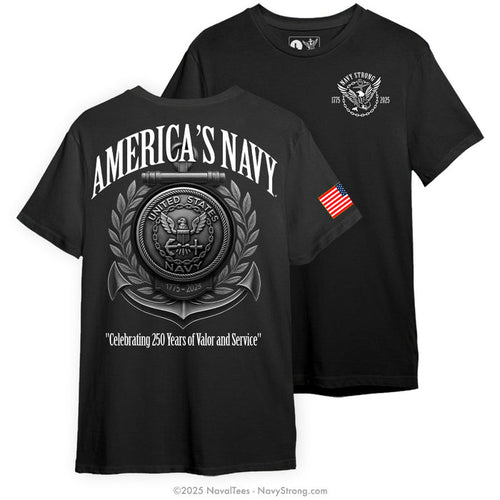 "Navy 250 Years" Tee | Black