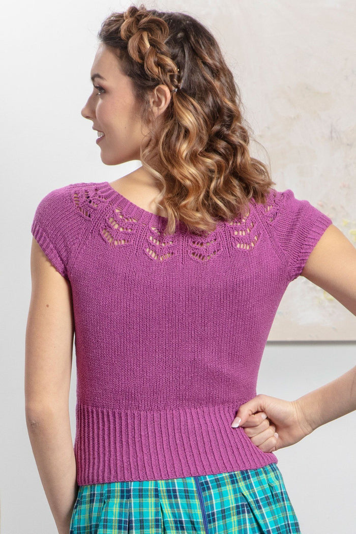 No. 3 Cropped Yoke Cardigan Pattern Universal Yarn