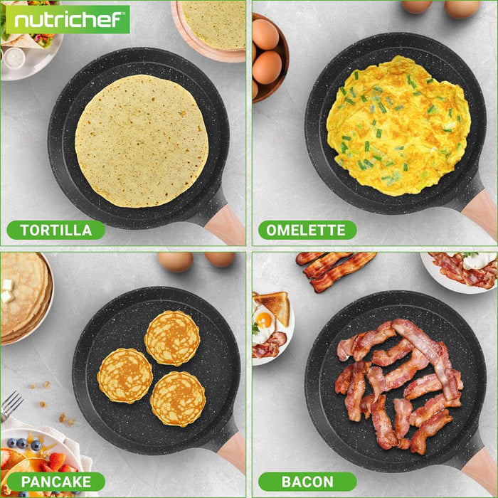 Non-Stick Crepe Pan, Even Heat, Marble Coating, Includes Spreader