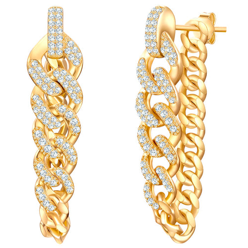Ohrhänger MODERN mit Zirkonia gelbgold
